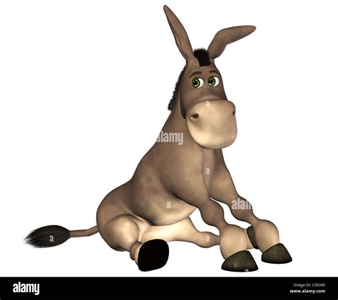 Illustration Of A Donkey Sitting On A White Background Stock Photo Alamy