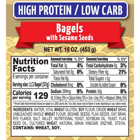 Chompies Low Carb High Protein Bagels Sesame 16 Oz Bag Low Carb Canada