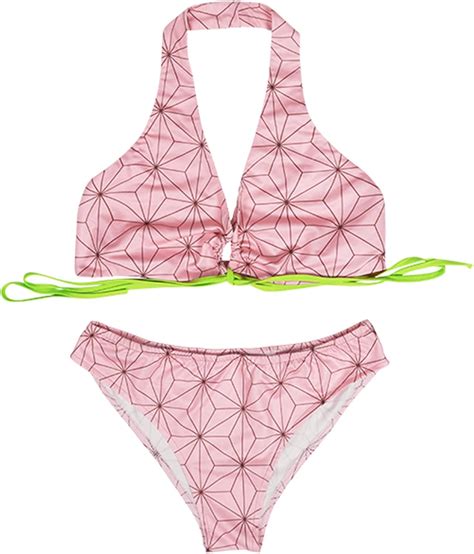 Buy Delihom Womens Tanjiro Nezuko Swimsuit Kanroji Mitsuri Bikini Bathing Suit Beach Anime