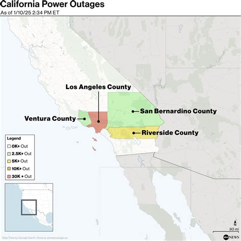 LA wildfires maps show evacuations, power outages, air quality - ABC News