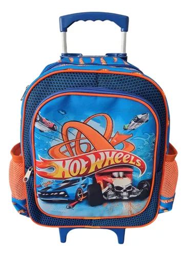 Mochila Meninos Hot Wheels Furia Racer G Rodinhas Escolar Parcelamento Sem Juros