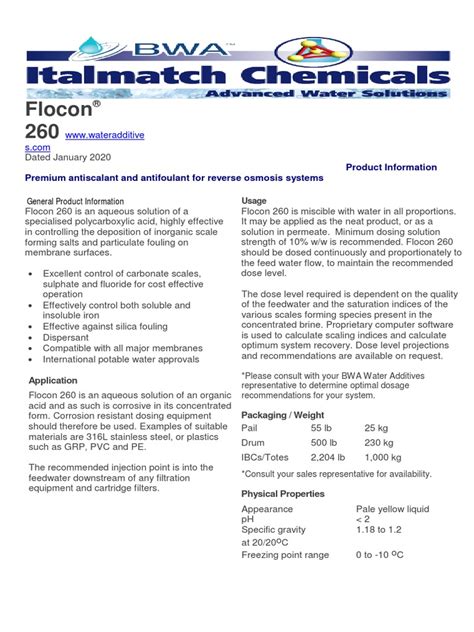 flocon  www wateradditive  membrane solubility