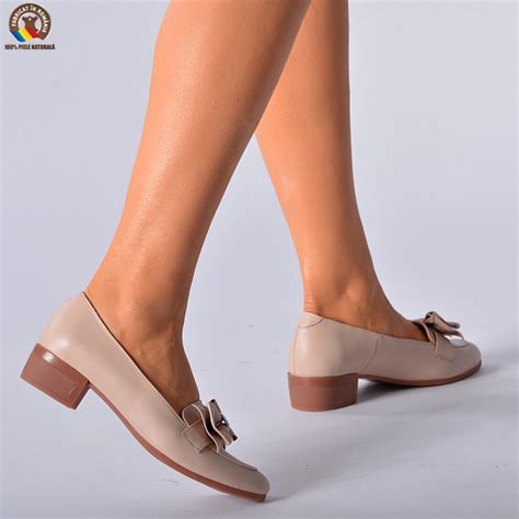 Pantofi Cu Toc Piele Naturala Dina Nude Need Shoes