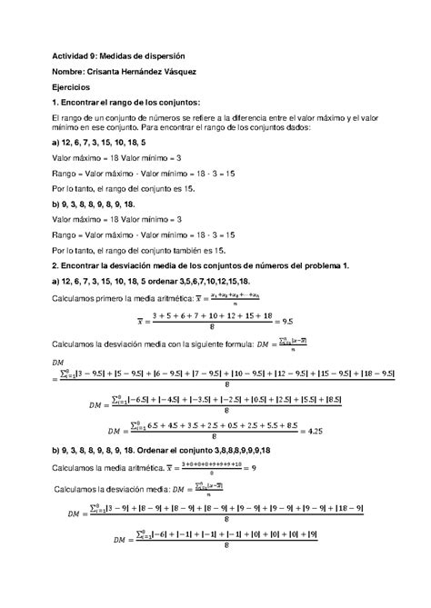 Cuales Son Las Medidas De Dispersion 10