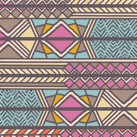 Tribal Ethnic Colorful Bohemian Pattern With Geometric Elements