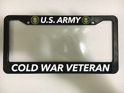 Cold War VETERAN VET US ARMY USA Black License Plate Frame NEW EBay