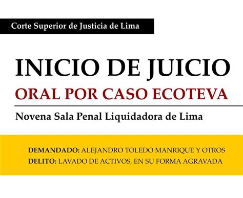 MaÑana 12 De Abril Se Inicia Juicio Oral Contra Alejandro Toledo Y