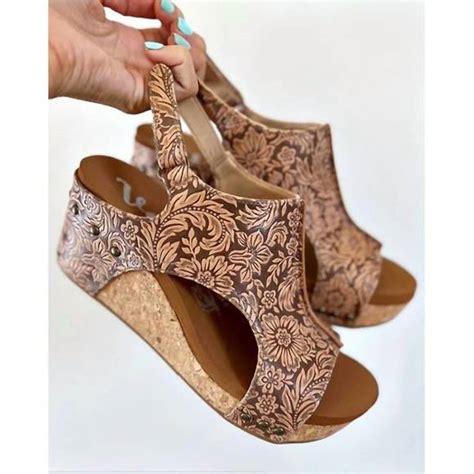 Very G Shoes New Very G Liberty Tooled Wedges In Nude Poshmark