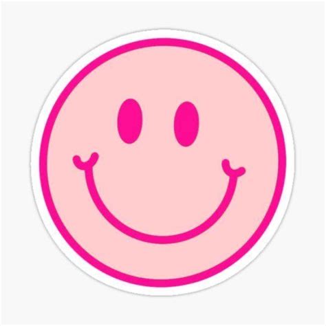 A Pink Smiley Face Sticker