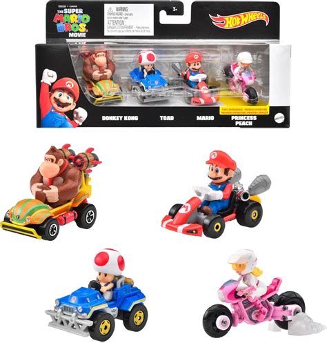 Hot Wheels Super Mario Bros - Hot Wheels The Super Mario Bros Movie Mario Kart 4 Pack HKD43 GWB36 ...
