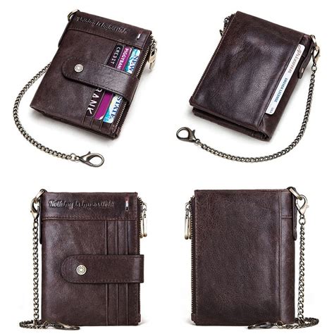 Humerpaul Bp Rfid Anti Theft Brush Dual Zipper Leather Wallet Multi