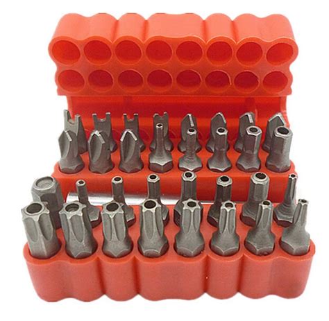 33pcs Security Tamper Proof Bit Set Torq Torx Hex Star Spanner Tri Wing