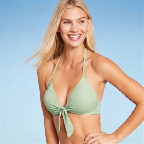 Shade Shore Swim Nwt Sage Green Lightly Lined Tiefront Bikini Top Shade Shore Poshmark
