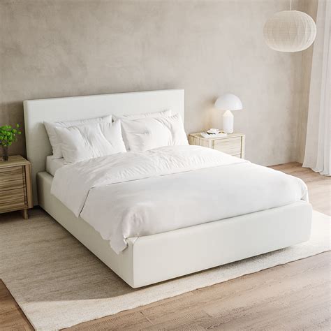 cloud bed frame  white  ottoman storage double aries page