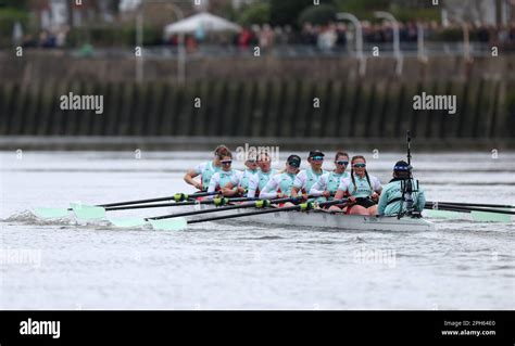 The Cambridge Crew In Action During The Womens Race During The 77th