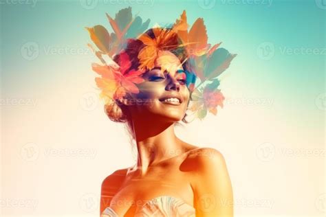 Summer Themed Double Exposure Bikini Portrait Stock Photo At Vecteezy