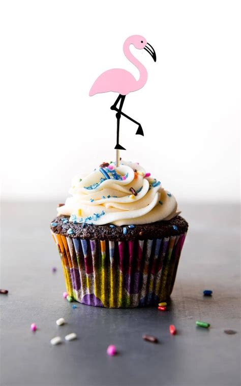 Pink Flamingo Cupcake Toppers Set Of 8 Lets Flamingle