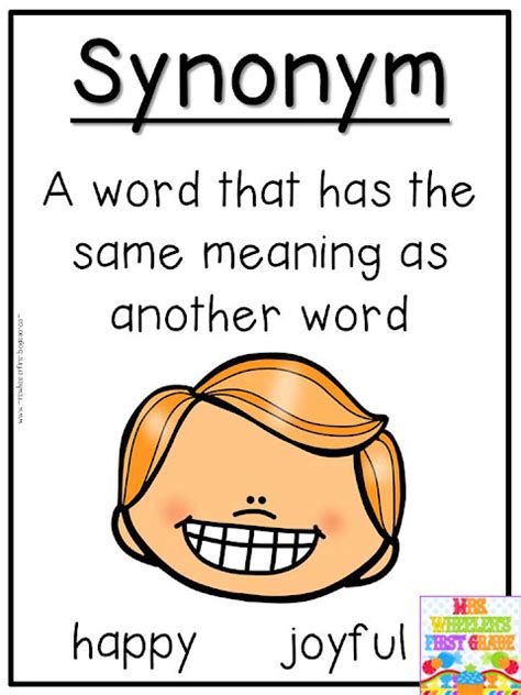 Mrs. Wheeler's First Grade Tidbits: Synonyms