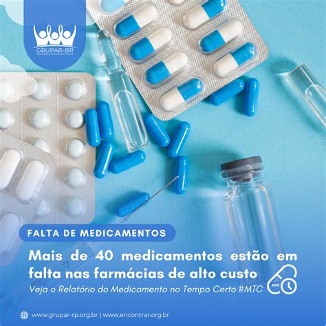 Medicamento De Alto Custo Mg - Mais de 40 medicamentos estão em falta nas farmácias de alto custo ...