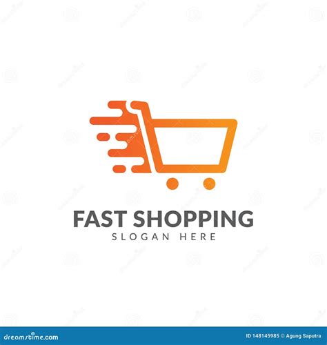 Fast Shopping Logo Vector Design Template Stock Vector Illustration