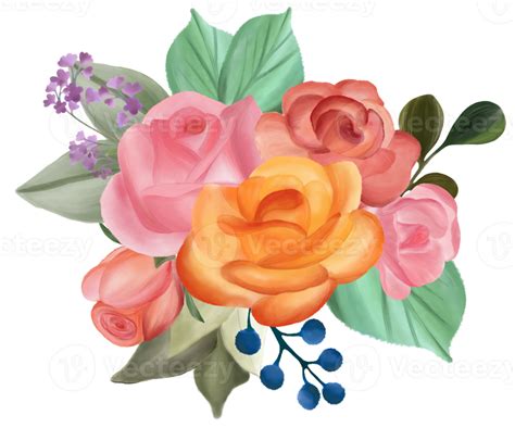 Rose Flower Bouquet Watercolor 10260208 Png