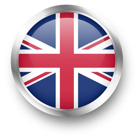 Official Flag Of United Kingdom In Silver Circle Shape Nation Flag