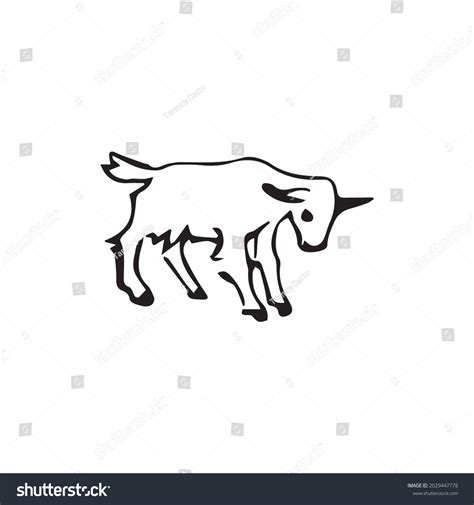 Color Page Goat Line Art Stock Vector Royalty Free 2029447778