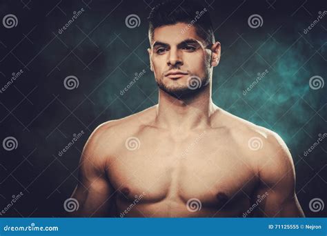 Sexy Guy In Bed Naked Torso Muscular Back Shirtless Sexy Muscular Male Model Lying Alone On