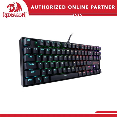 redragon kumara   rgb tkl black mechanical keyboard blue shopee