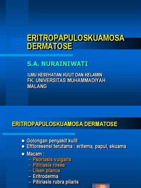 eritropapuloskuamosa dermatose sa nurainiwati