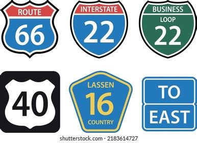 United State America Road Signs Vector Stock Vector Royalty Free