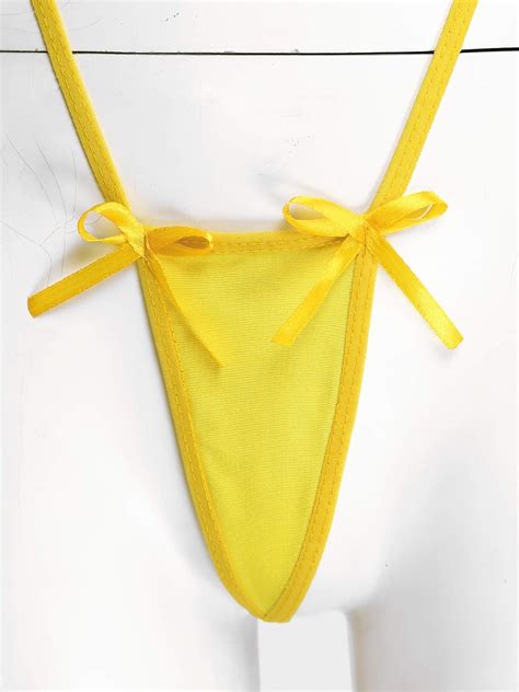 Inhzoy Damen Micro Bikini Set Slingshot Bikini Neckholder Body Mini Dessous Ouvert Bh G String