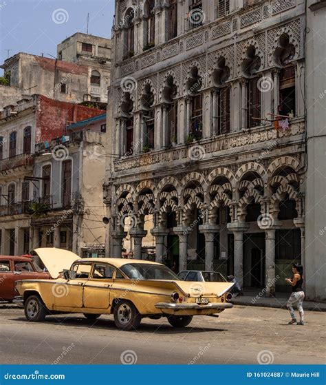 Broken-down Car in Old Town Havana Editorial Photography - Image of