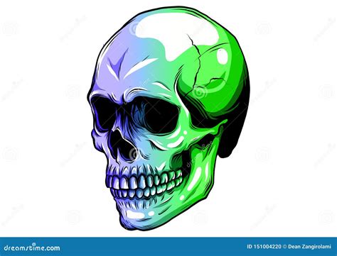 Skull In Color Paint Vector Illustration Design Stock Vector