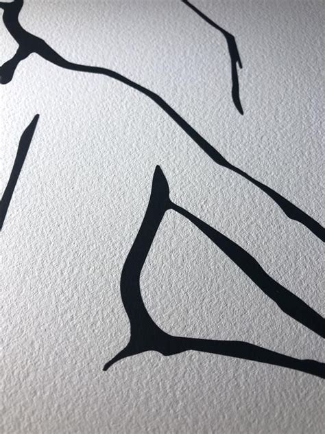 Minimal Line Drawing Original Figure Drawing Nude Woman Image