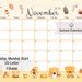 Editable November Calendar Fall Foliage Cute Gnoms Printable