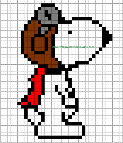 Minecraft Pixel Art Templates: Snoopy | Minecraft pixel art, Pixel art