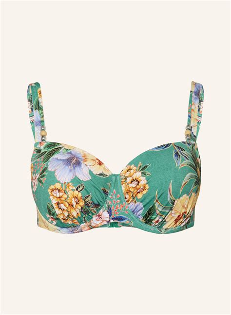 Lidea Bügel Bikini Top PINEAPPLE SEA mit Schmuckperlen in grün gelb