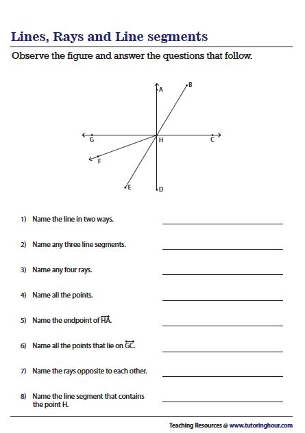 Line Segment Worksheets