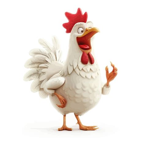 Una Caricatura De Un Gallo Con Una Bufanda Roja En él Vector Premium
