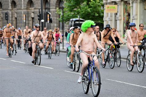 London Naked Bike Ride Through Central London From Hyde Park Saturday June Th