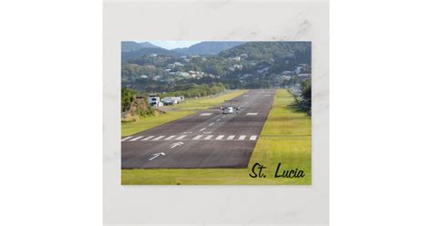 St. Lucia Plane and Airstrip photo Postcard | Zazzle