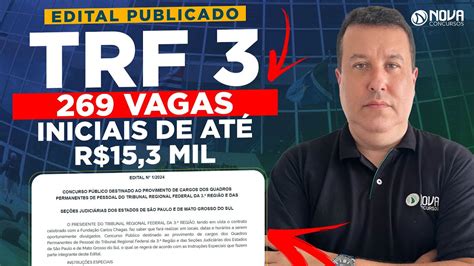 Análise do edital TRF 3 2024 269 Vagas para técnico e analista YouTube