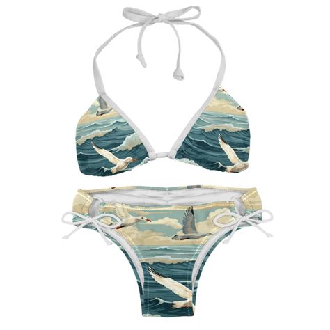 Seagull Women S Bikini Set With Detachable Sponge And Adjustable Strap Two Pack Ideal For
