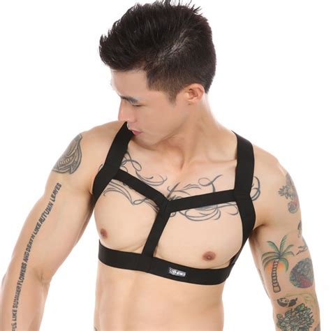 Men Body Chest Harness Sexy Elastic Halterneck Wide Straps Harness Belt Chest Lingerie Nightclub