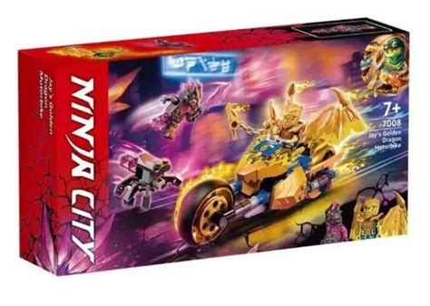 Конструктор Ниндзяго Мотоцикл Джея Золотой дракон 7008, 137 дет ...