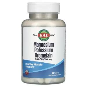 Магний калий бромелаин, Magnesium Potassium Bromelain, KAL, 60 таблеток ...