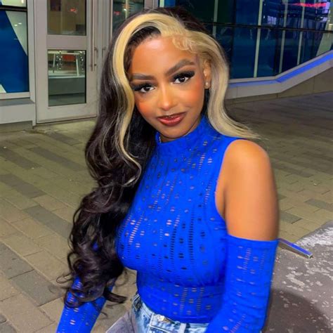 Skunk Stripe Wig With Body Wave Honey Blonde Highlights West Kiss Hair