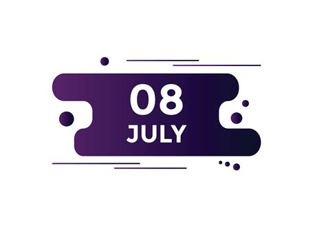 july 8 calendar reminder. 8th july daily calendar icon template ...