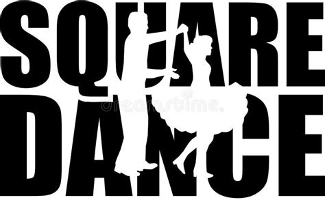 Square Dance Word With Cutout Stock Vector Illustration Of Dancer